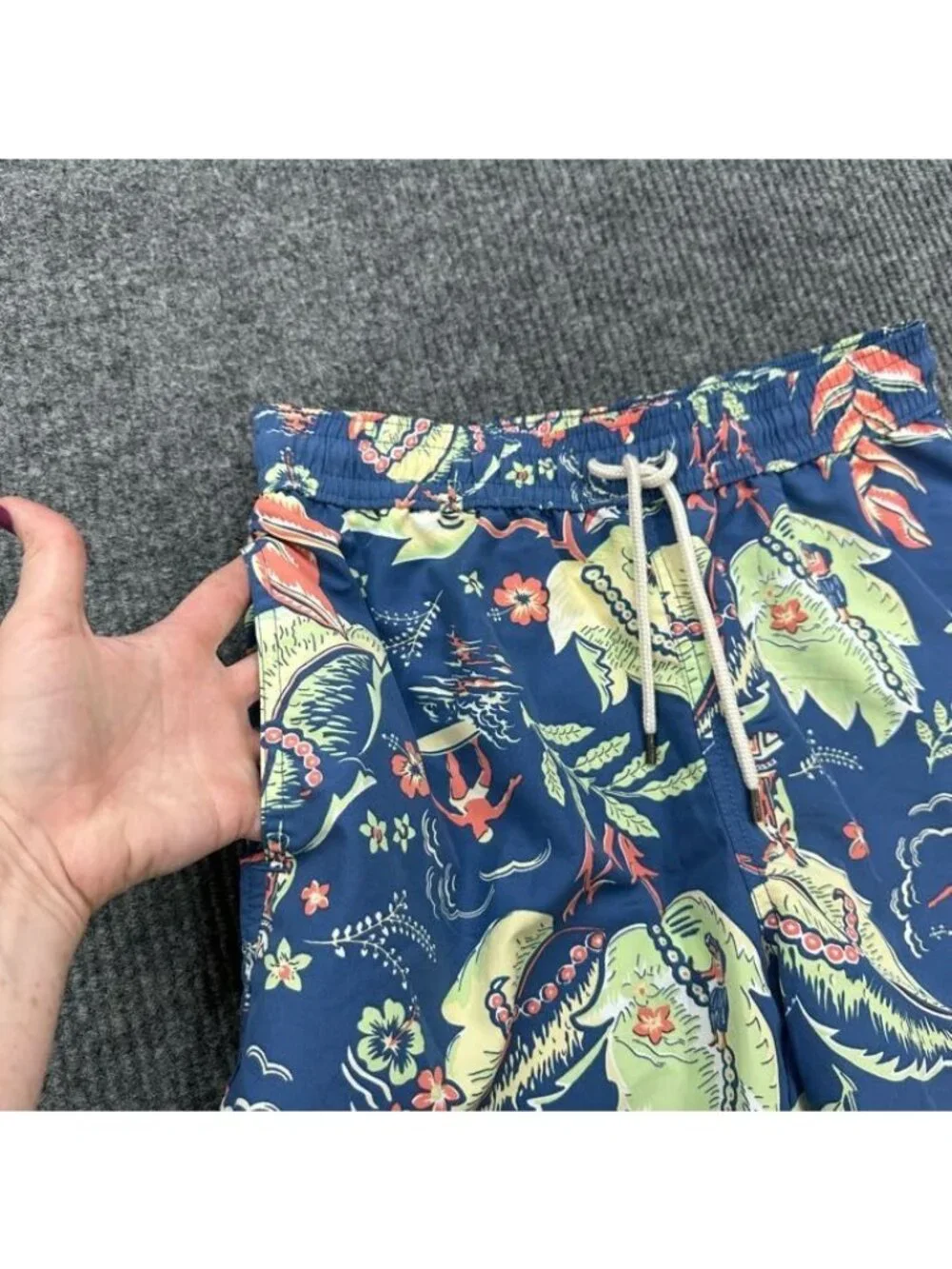 Polo Ralph Lauren Hawaiian Floral Print Board Shorts Swim Trunks Mens Small NEW
